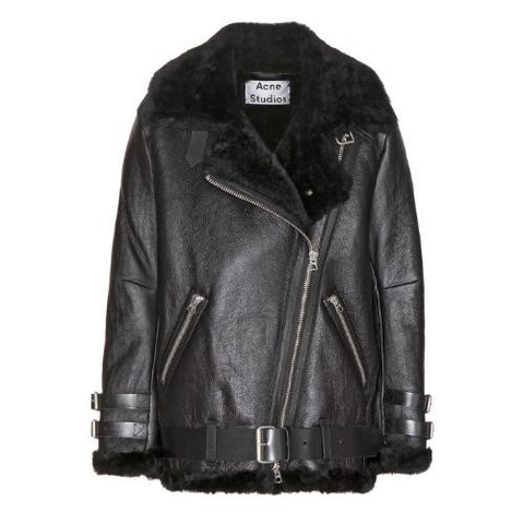 Black Sheepskin/Leather Jacket